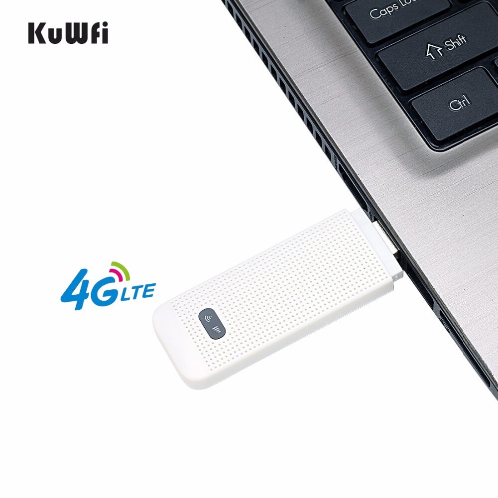 KuWFi 4G LTE Modem 3G/4G USB Dongle Mini Pocket Mobile Wifi Hotspots Unlocked Travel Car-Wifi Router With Sim Card Slot