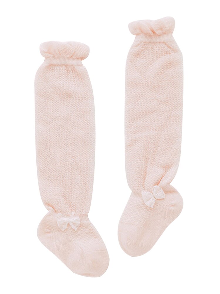 Calze alte al ginocchio in Mesh per bambini calze traspiranti con fiocco per neonati per ragazze calzini per bambina Infantil vestiti per bambini