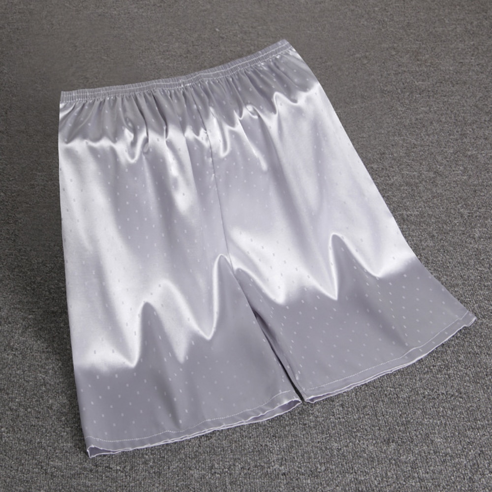 Mannen Slaap Shorts Zomer Zachte Comfortabele Elastische Taille Zijde Satijn Pyjama Shorts Gedrukt Nachtkleding Broek Bottoms Homewear Mannelijke: Dot / XL