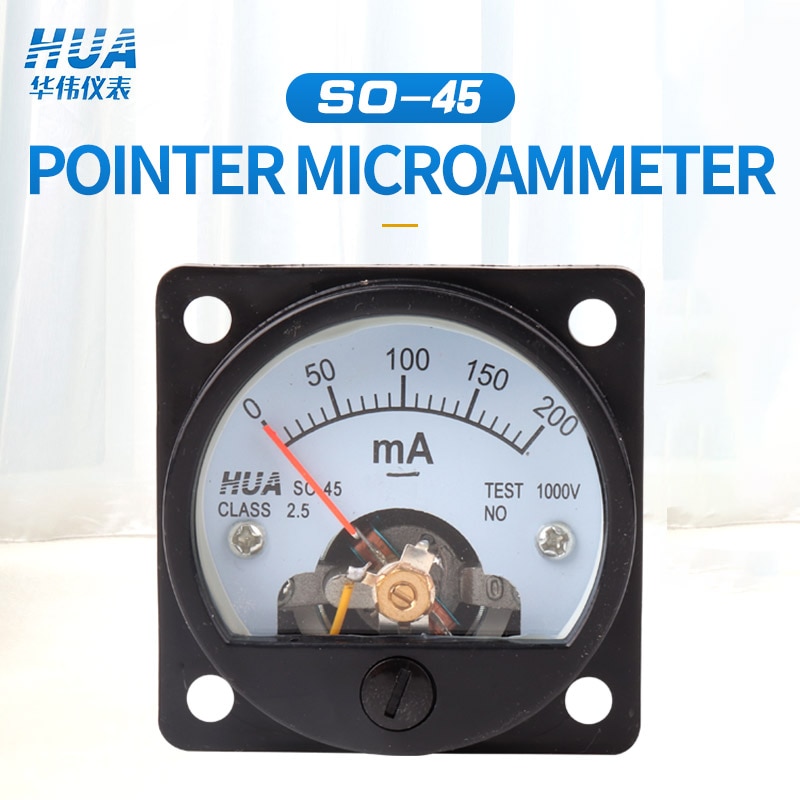 HUA Also-45 DC mA Amperemeter Zeiger Analog Rund Marine Kunststoff Instrument Sauerei Strom Werkzeuge Fabrik Echte