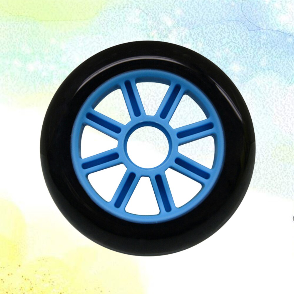 2 peças dublê scooter rodas alta elástica resistente ao desgaste do plutônio rolamento patins rodas mudo patins inline rodas (azul)