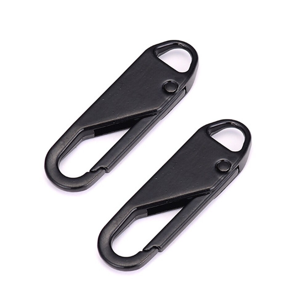 2Pcs Metalen Rits Rits Reparatie Kits Rits Pull Voor Rits Slider Naaien Diy Craft Naaien Kits Metal Zip: Black 2pcs