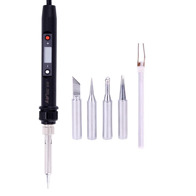 A-BF 836D LCD Display Soldering Iron Digital Solder Iron Set Temperature Adjustable Kit Welding Tools Rework Station 60W: A-BF 836D SET2 / US