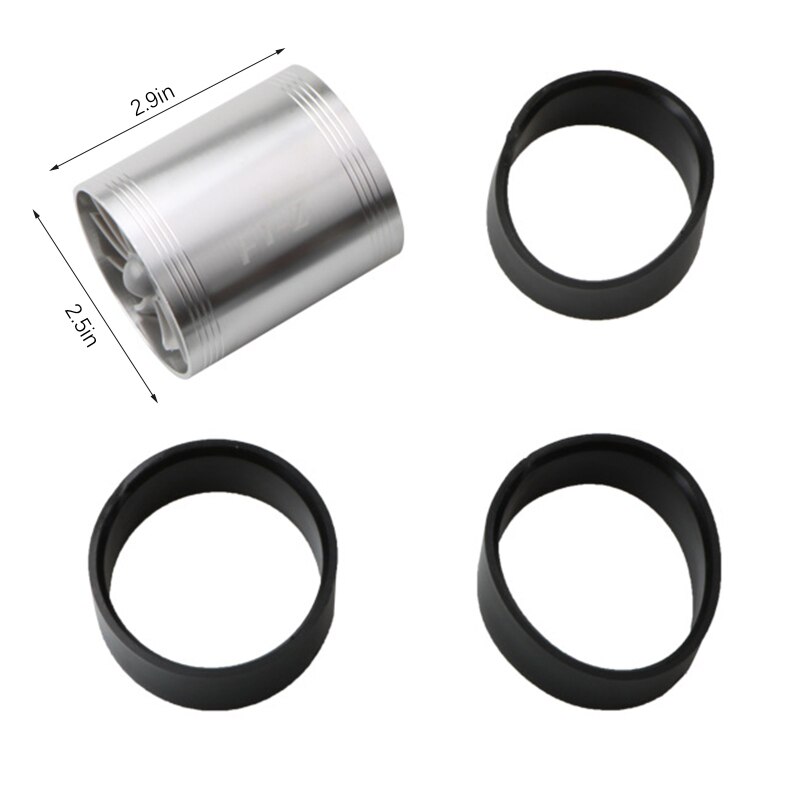 Auto Turbo F1-Z Dubbele Turbine Turbo Gas Fuel Saver Fan Auto Supercharger Propeller Turbonator Auto Turbo Kit Auto Accessoire: Zilver