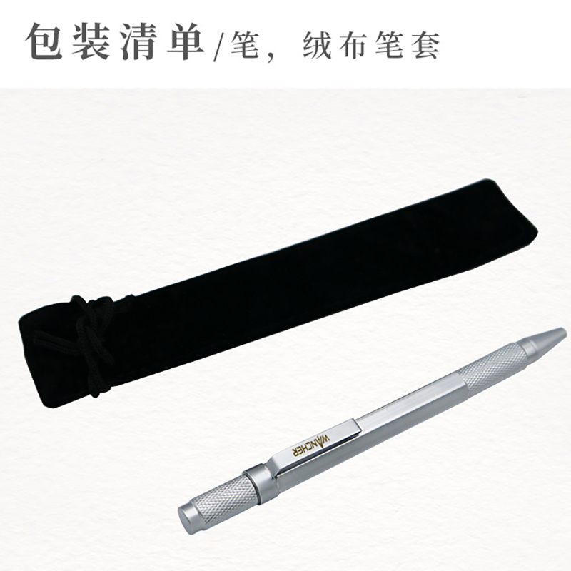WANCHER Kugelschreiber Original Sechseck Durcheinander Metall rotierend Schwarz 0,5 mm Nachfüllung Austauschbar W1558 Büro Schule Schreibwaren