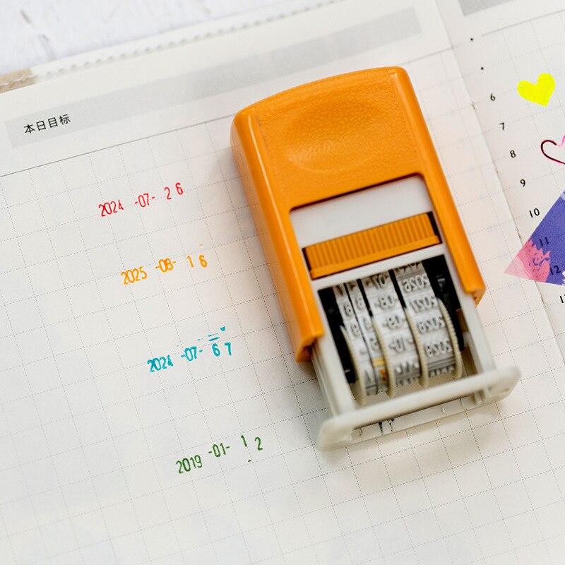 Diy Vintage Plastic Roll Stempel Maand Datum Wiel Postzegels Dagboek Album Scrapbooking Briefpapier
