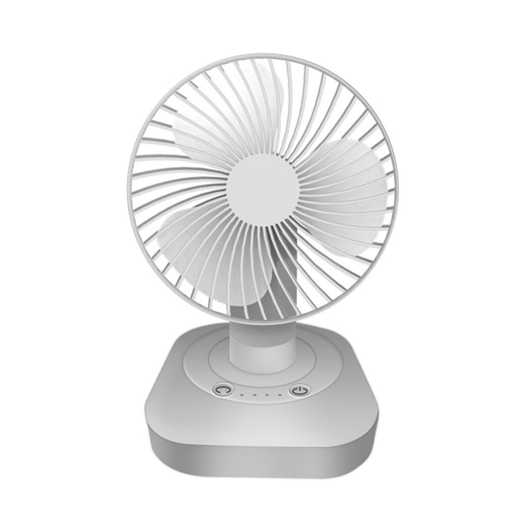 Ultra-Quiet USB Charging Handheld Low Noise Smart Home Portable Desk Mini Fan Summer Cool Desktop Fan Shaking Fan: WH