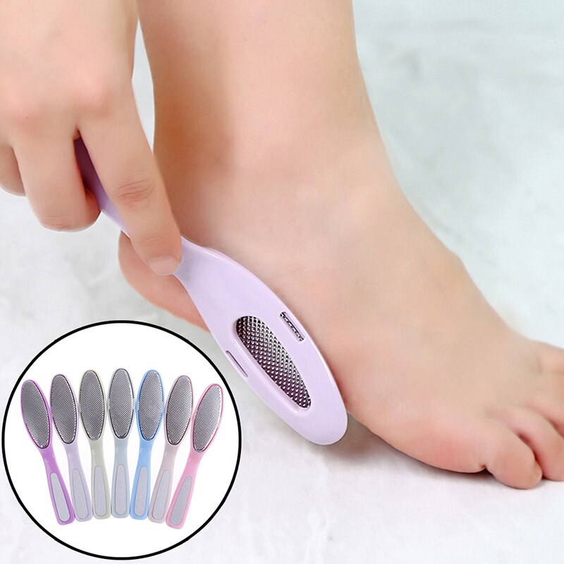Raspa de pie de doble punta, raspa de pedicura, herramientas de cuidado de los pies, lima de uñas, exfoliante, frotar, tabla, eliminador de callos de piel muerta