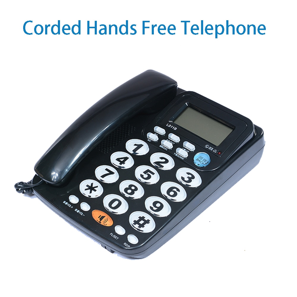 Corded Hands Free Telephone With Speaker Wired Caller ID Big Button Telephone for Eldly Crystal Dialpad Landline Telephones Home