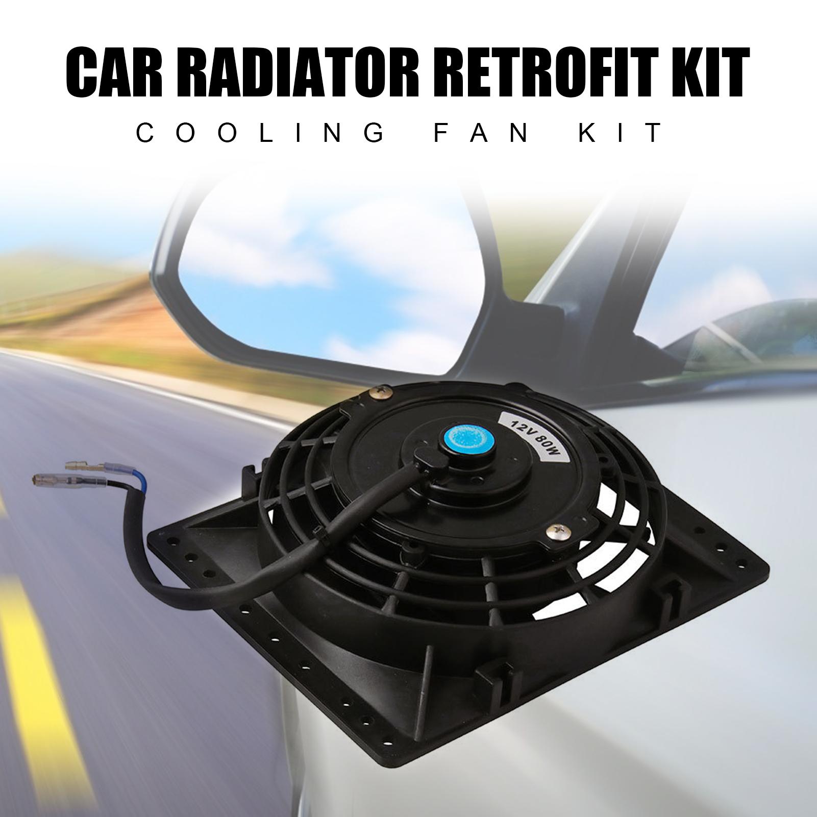 6 Inch Universal Engine Cooling Fan Kits Car Slim High Power Radiator for Chevy GMC Cadillac Pontiac Buick Ford