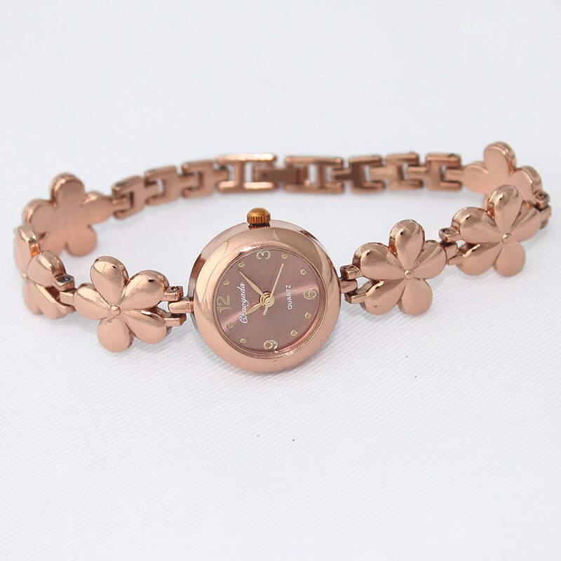 Kaffe farve mærke ur kvinder blomster armbånd ure luksus armbåndsure kjole ur casual vintage dame ur  o110