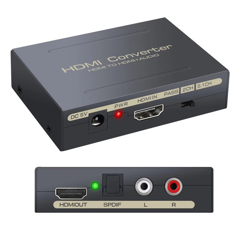 Hdmi-kompatibel til optisk toslink spdif r/l rca analog videoadapter splitter hdmi til hdmi-kompatibel lydekstraktor
