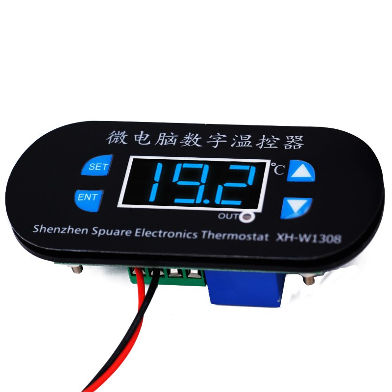 W1308 dc 12v digitale koele warmtesensor temperatuurregelaar instelbare thermostaat schakelaar thermometerregeling blauw licht