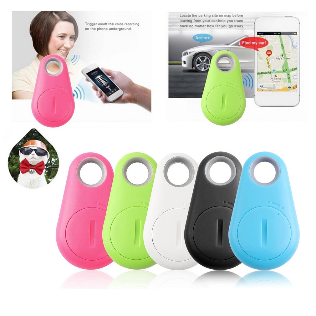Mini localizador de gota de agua GPS Bluetooth 4,0 localizador de llave perdida portátil rastreador de mascotas dispositivo antirrobo de alarma de dos vías