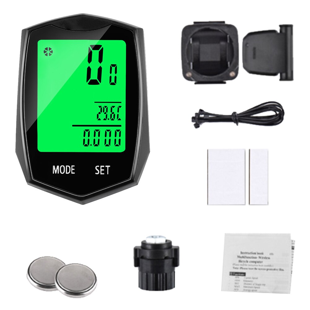 550 mAh Drahtlose Fahrrad Computer, Fahrrad Tacho IPX6 Wasserdichte Fahrrad Kilometerzähler mit Große Hintergrundbeleuchtung LCD Anzeige