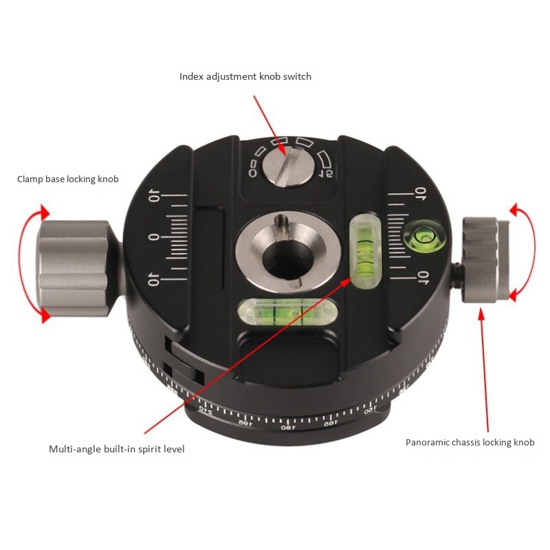 PAN-02 Pan-Tilt Base 360 degree Panoramic Indexing Adjustment Pan-Tilt Holder for RRS