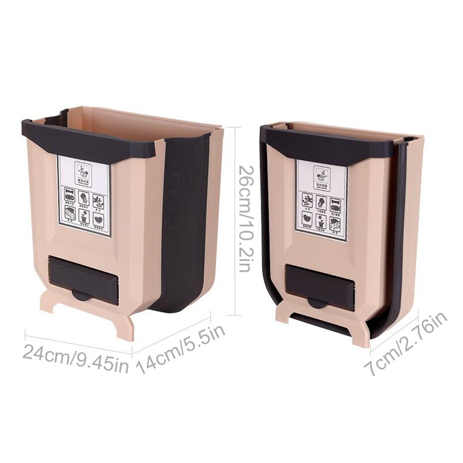 Cubo de basura plegable para cocina, cesta de almacenamiento para basura, porta bolsa de basura, cubo de basura de coche