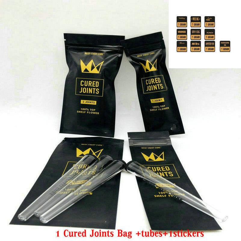 West Coast Cure 3PCS 1PCS CURED JOINTS BAG +PLASTIC TUBES Packaging moonrock Preroll Pre-rolled tube packaging