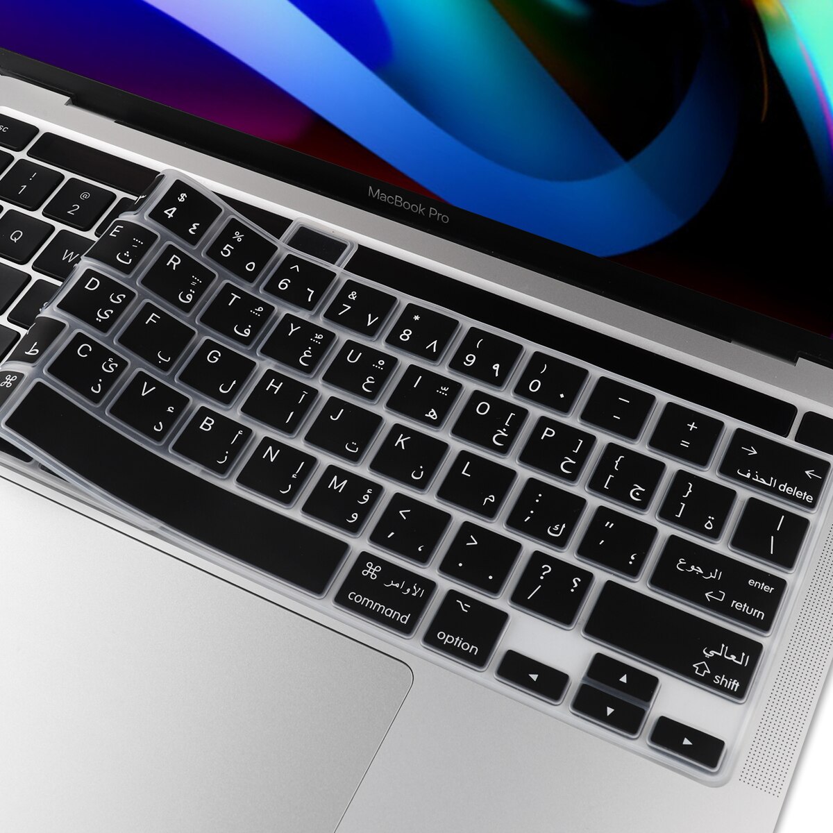 EU/UK/ US typ TPU przezroczysta obudowa klawiatury dla Macbook najnowszy Pro 13 2020 A2338 A2289 Pro 16 cali 2019 A2141Touch Bar klawiatura skóra: US English pinkblue