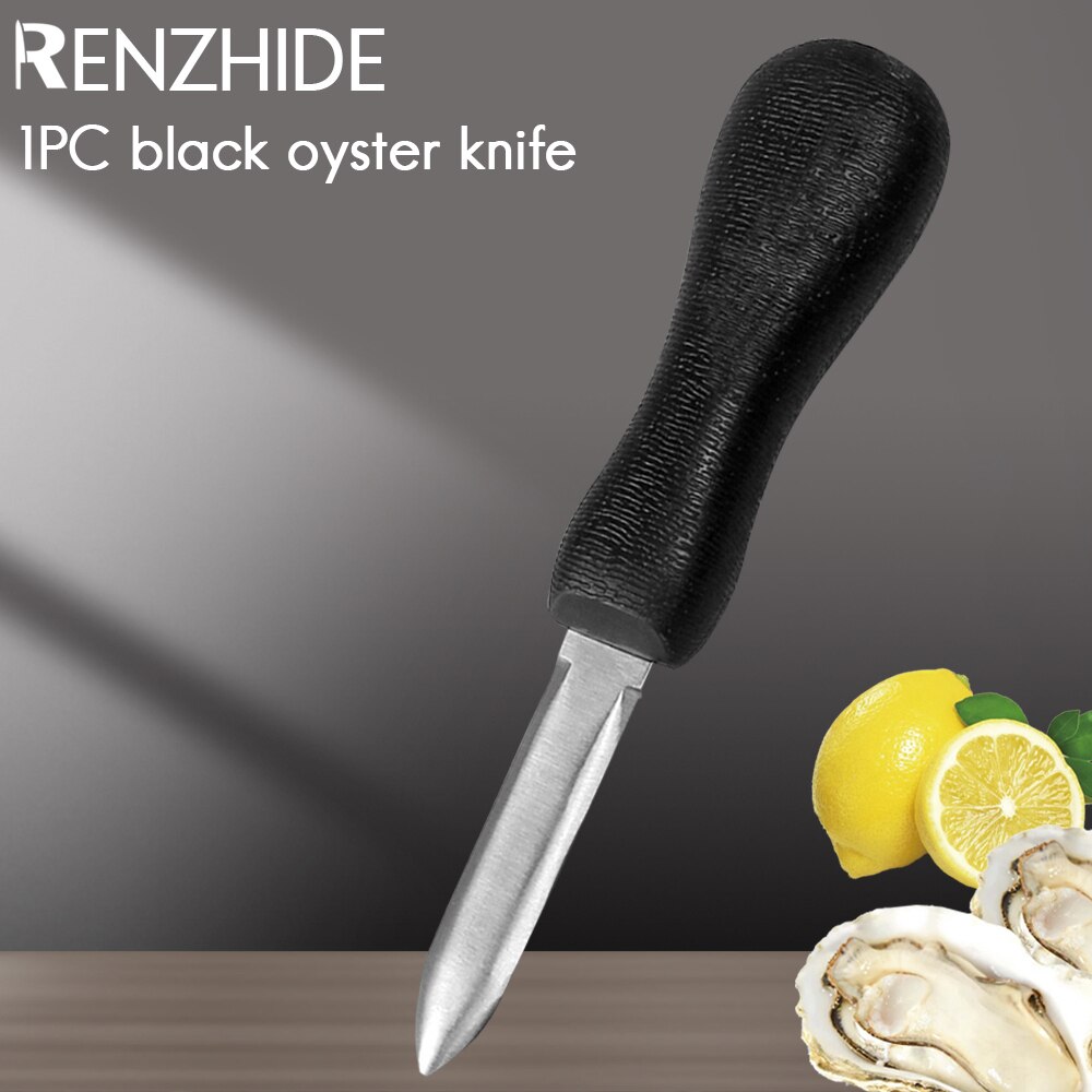 RZD Oyster Knife Set Stainless Steel Plastic Handle Oyster Opener Shucking Knives Seafood Shucker Tool Accessory Set: B 1pc black