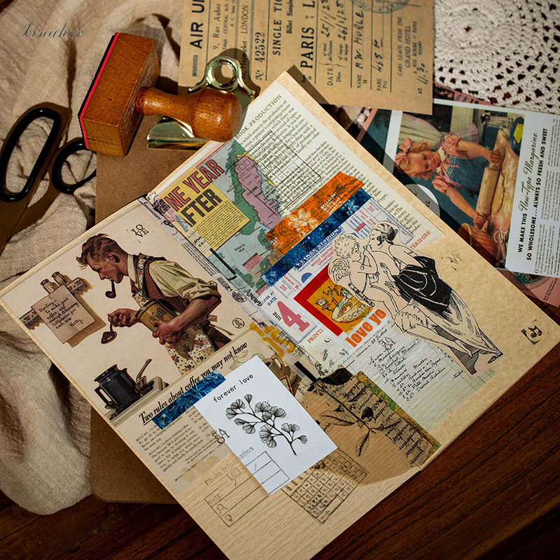 60 pièces voyage dans le temps série inscriptible matériel papier indésirable Journal planificateur Scrapbooking Vintage décoratif bricolage artisanat fond papier