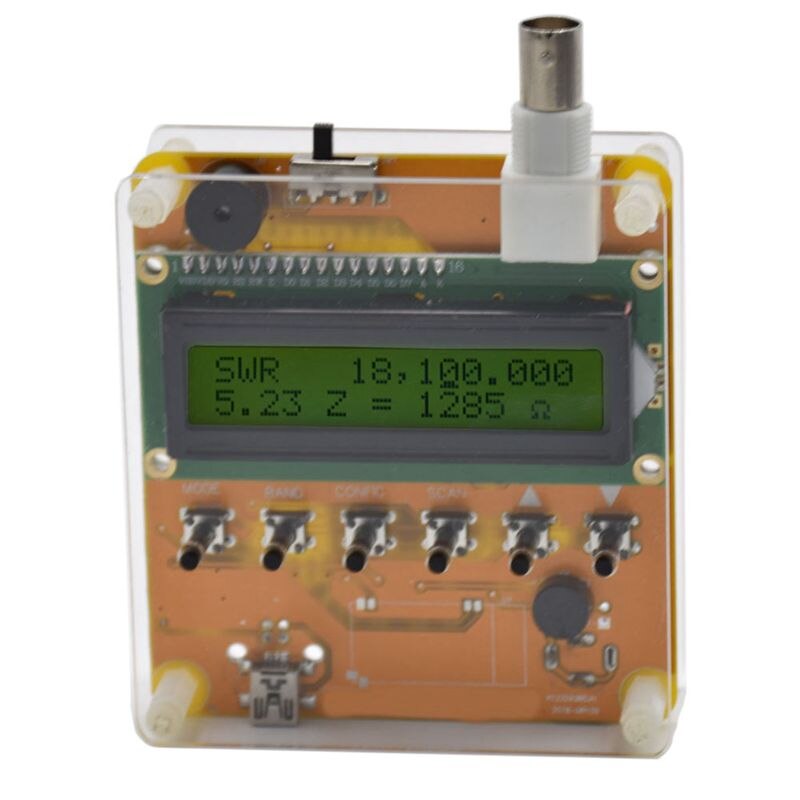 MR100 Shortwave Antenna Analyzer Meter Tester 1-60M For Ham Radio 12V Q9 Head