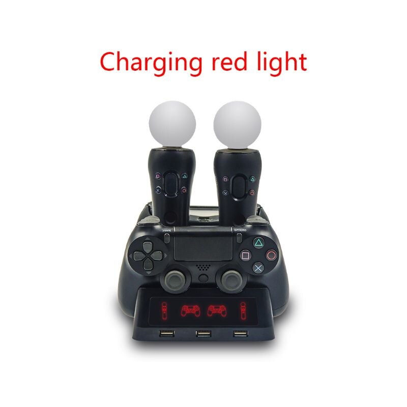 Ladedockingstation opladerholder usb-opladerstativ holder til playstation 4 ps4 slim pro ps vr ps move tilbehør  r9jb
