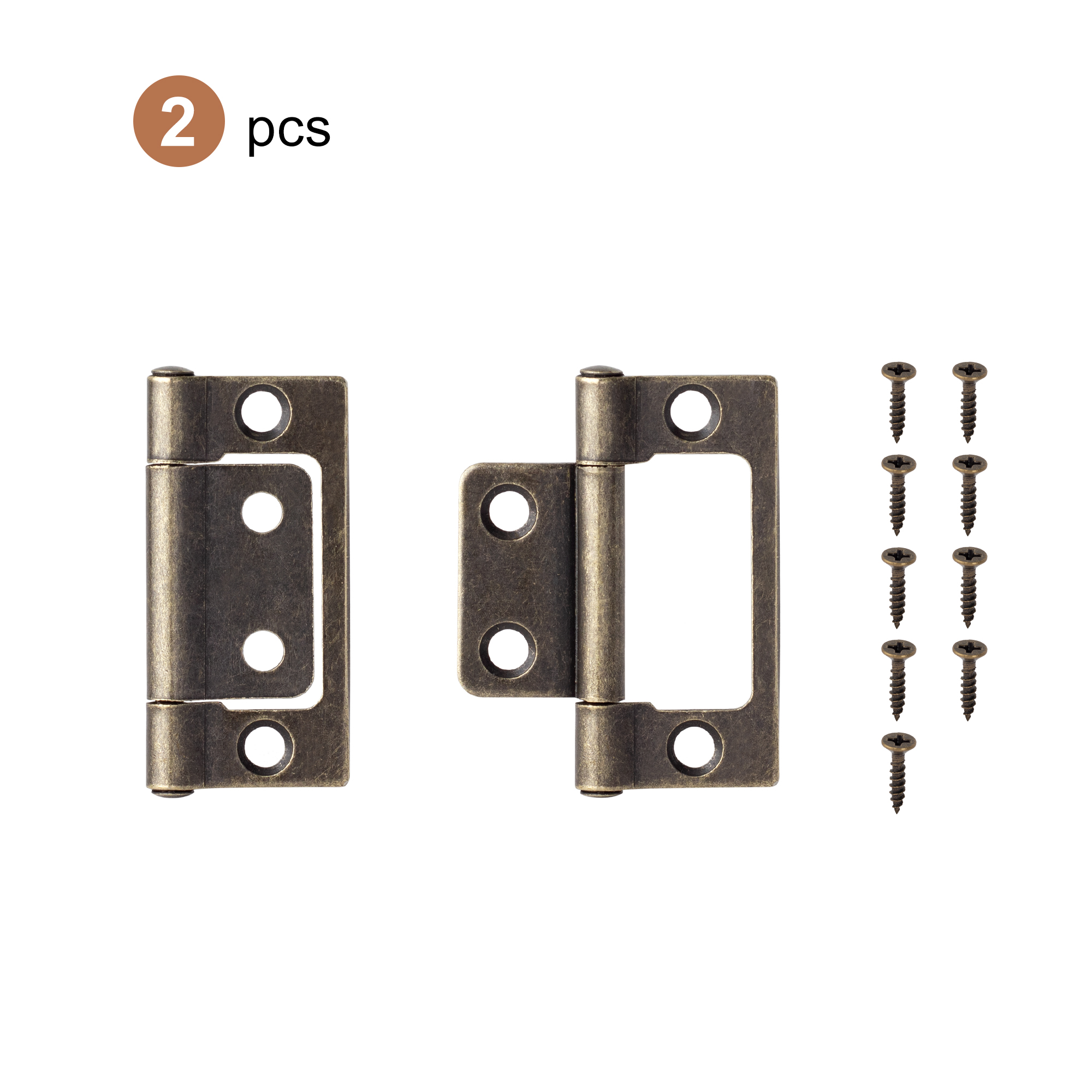 2pcs Flat Metal Hinges 360 degree hinges for Cabinet Doors Windows Wooden Box Home Furniture Hardware Accessories: black