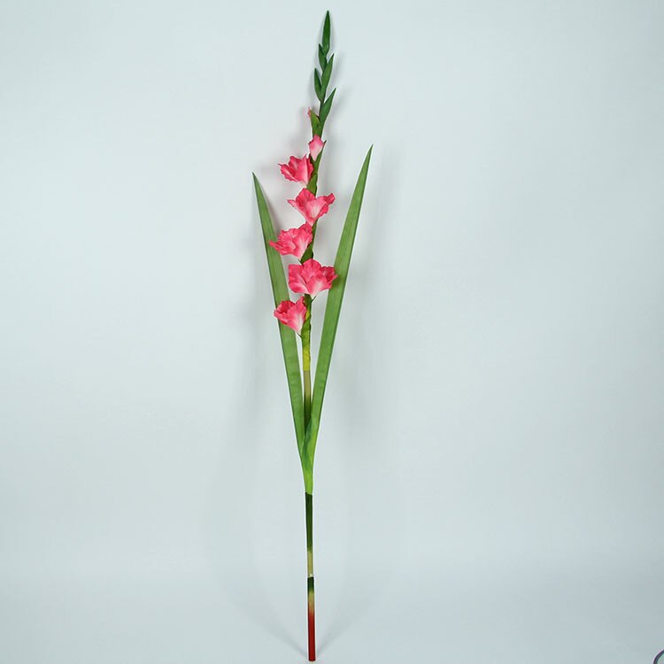 Høj efterligning stor gladiolus gulv håndværk kunstig blomst kunstig silke blomst håndlavet blomst desktop møbler: Lyserød