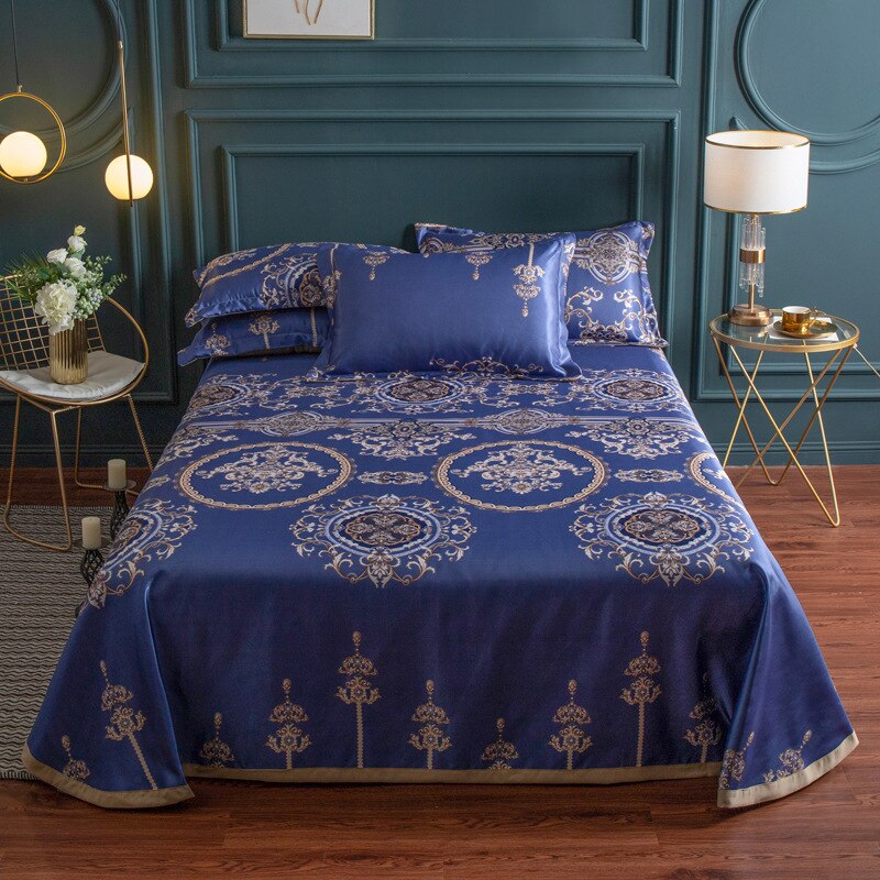 Zomer Mat Opvouwbare Mat Cover Zomer Super Comfortabele Luxe Gedrukt Slaap Matras Cover Ice Zijde Mat Met Kussensloop: Paars / 1.2mx2m