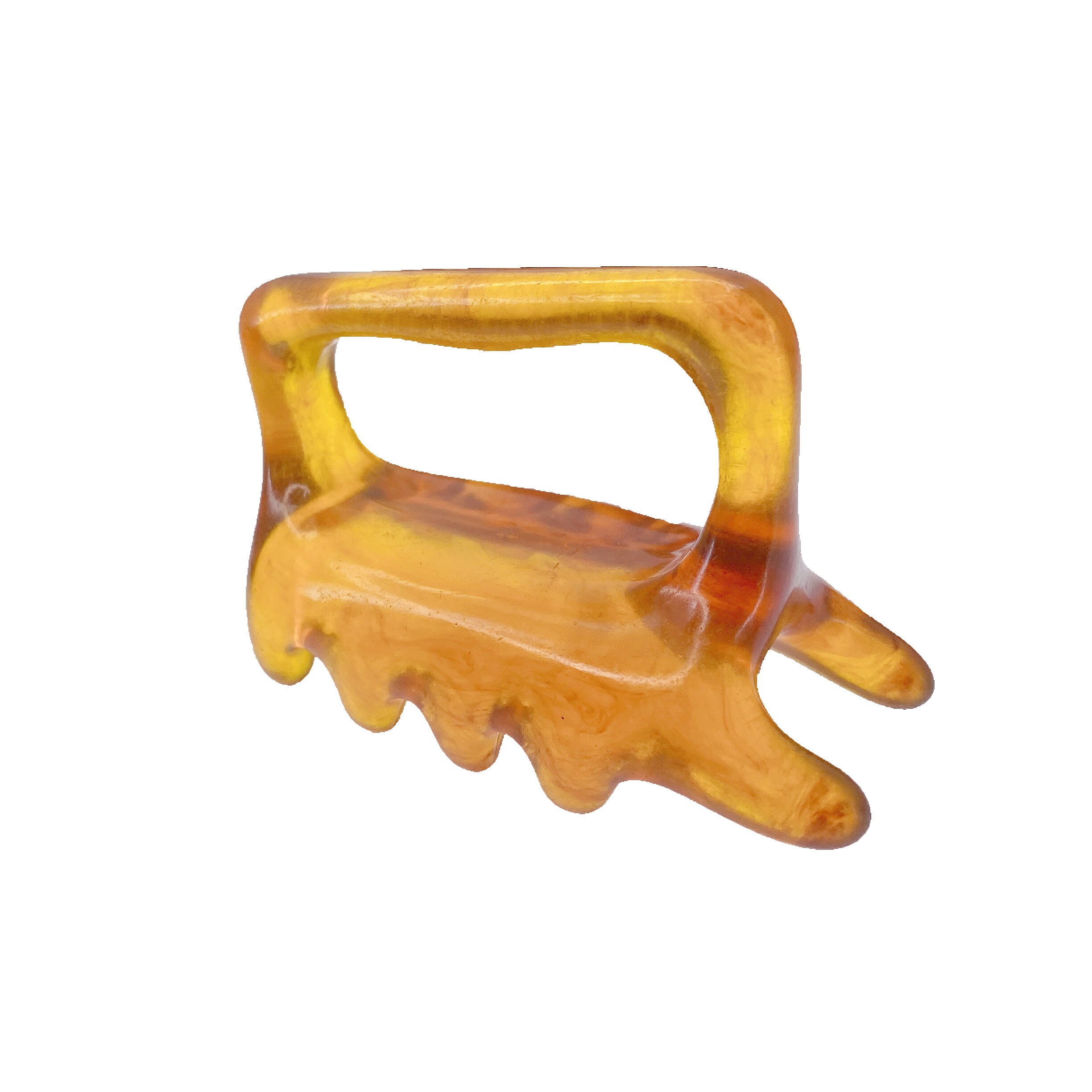 Natural Resin Chinese tool Back Massage Massager Body Acupuncture Scraping Bee Wax Plate GuaSha Scrape Circular Blood Therapy: Browm