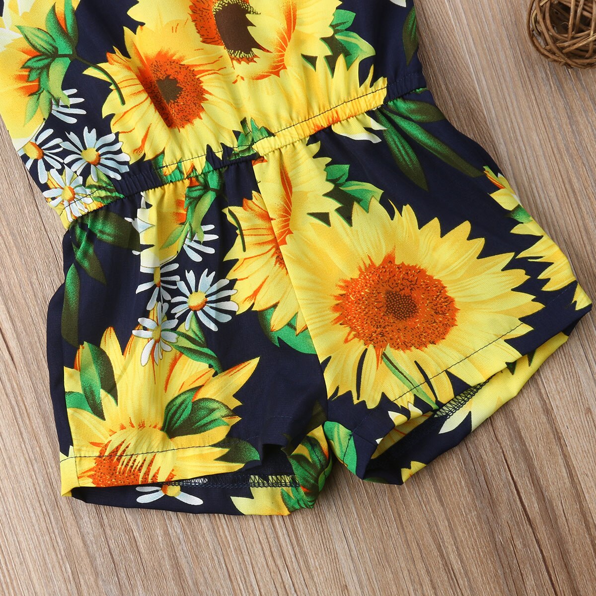 Nieuwe zomer schattige baby meisjes romper ruches korte mouwen bloemenprint jumpsuits 6m-4y