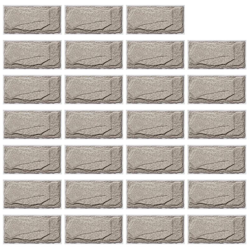 27pcs Imitation Marble Brick Tile Stickers DIY Self Adhesive Kitchen Floor Wall Sticker Bathroom Home Decoration 20x10cm: 27