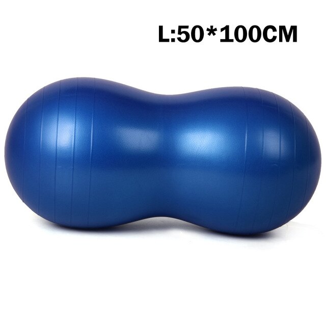 Pelota de Yoga en forma de cacahuete, equipo de entrenamiento de Fitness, pelota de gimnasio, equilibrio aeróbico, pelota de Pilates, 5 colores: Blue 50 100cm