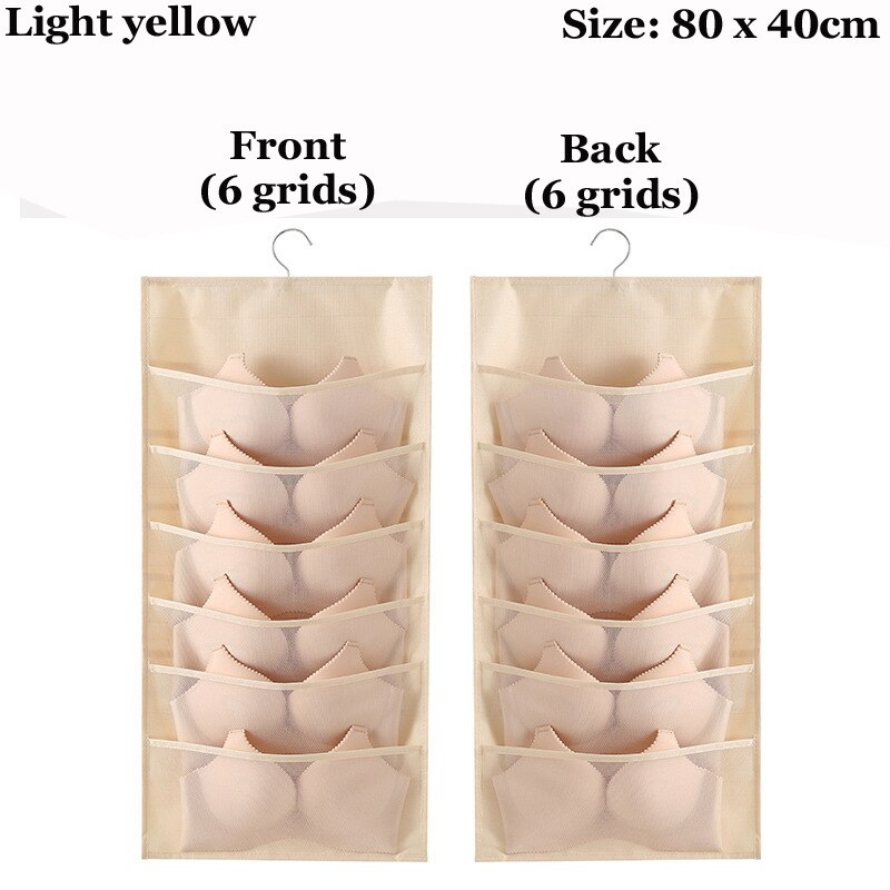 Double-sided Mesh Wardrobe Storage Hanging Organizers For Underwear Bra Socks Necktie Folding Closet Clothing Rack Hanger: C09