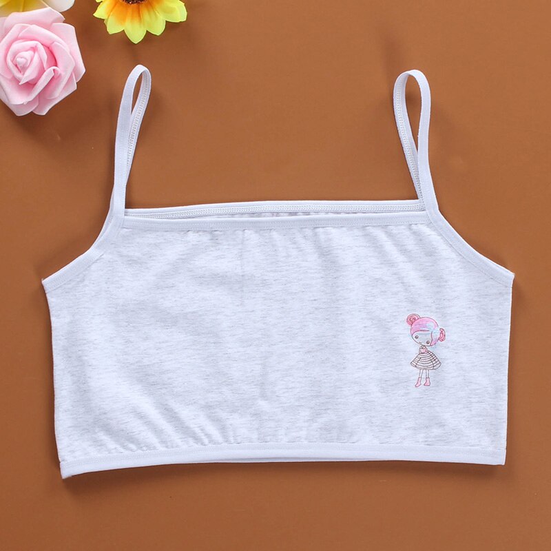 Bawełniane szelki biustonosze bielizna małe piersi młoda dziewczyna odzież topy dla dzieci bielizna od 8 robić 14 lat: Szary