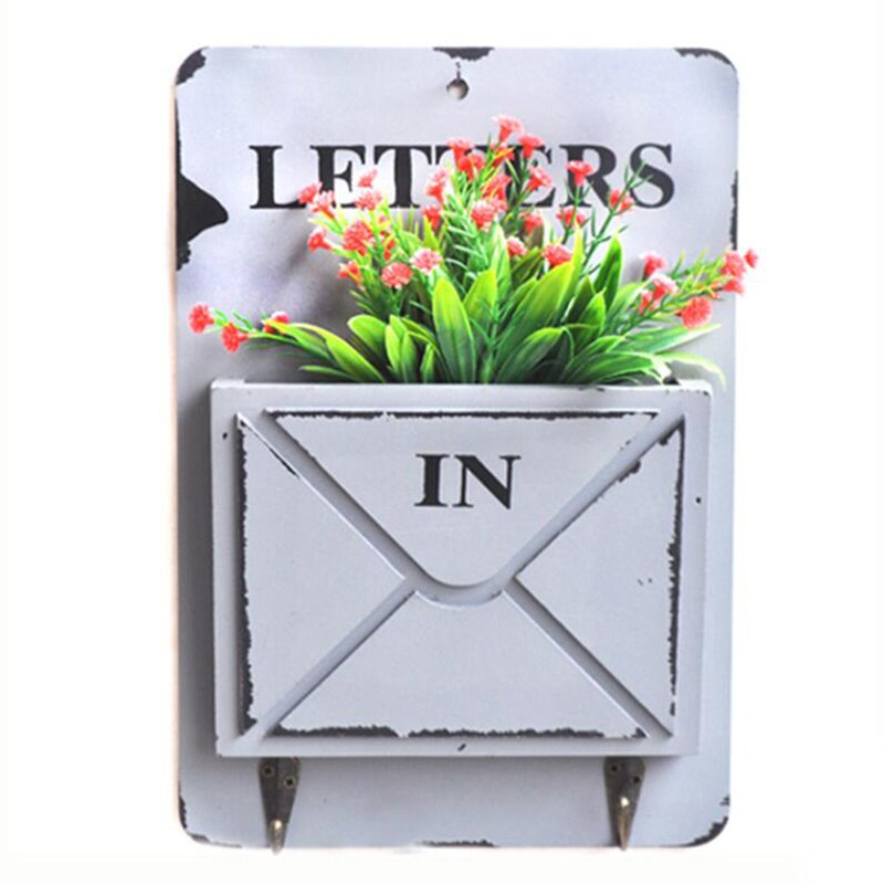 1PC Wood MailBox Letter Rack Key Holder Mail Organizer Wall Storage Home Decoration with Hook Hanger Letter Rack