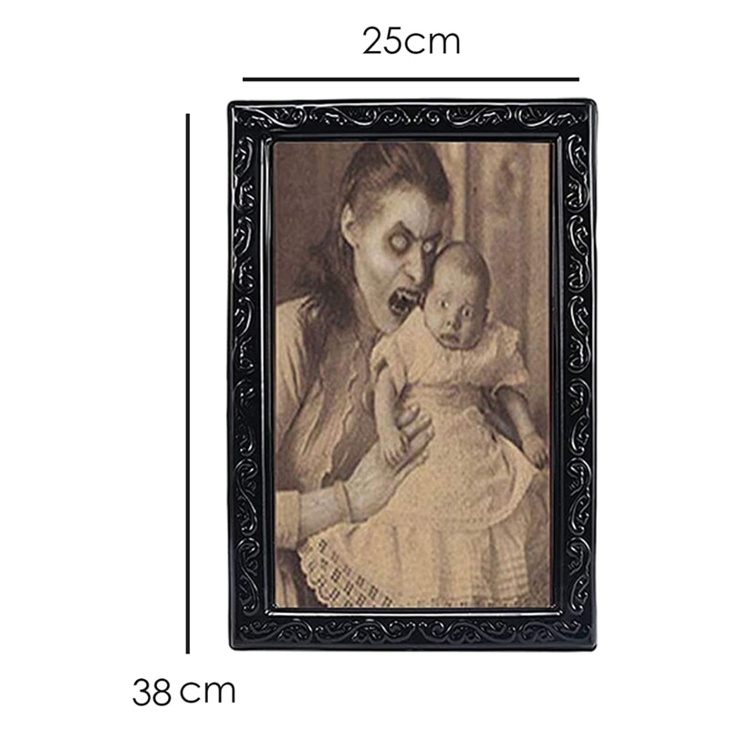 Practical 3 Pack Halloween 3D Lenticular Magic Hologram Wobble Pictures - Wall Portrait With Horror Scary Efficient As Decoratio