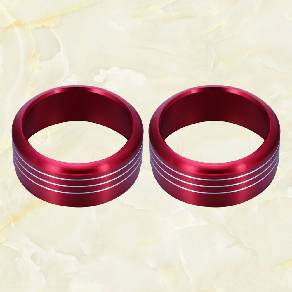 2Pcs Climate Control Knob Ring Covers For Impreza Forester Crosstrek (Silver): Red