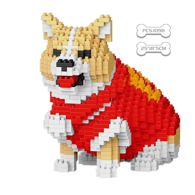 Mini Blocks Dog Realistic Animal Golden Retriever Kit Persian Ragdoll Cat STEM Educational Toy Home Decoration: Brown