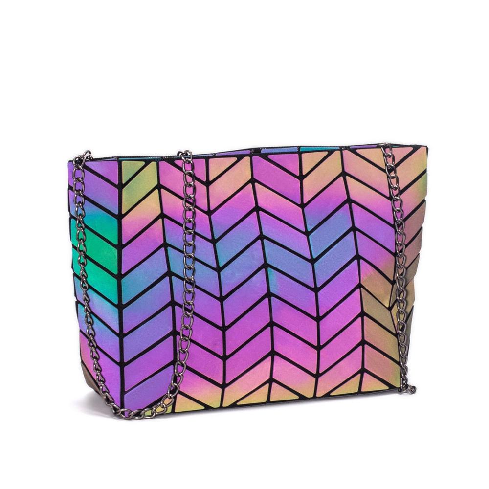 Messenger Tas Vrouwen Keten Zak Lichtgevende Geometrische Sling Bag Sac Femme Schouderband Vrouwelijke Bolsas Feminina: 3