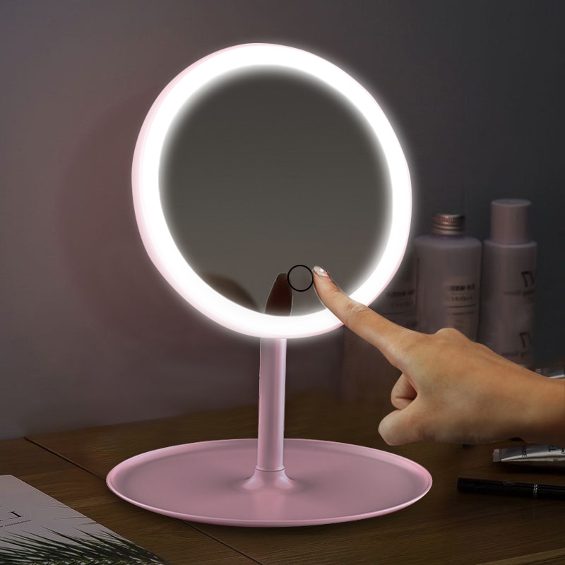 Makeup spejl led touch screen spejl stående spejle bord spejle forfængelighed miroir kosmetik spejl med lys make up miroir