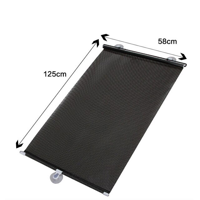 Car Sun Shade UV Protection Curtain Front Back Windshield Sun Block Blinks Black Cover Suction Cup Universal Cars Accessories: 58x125cm