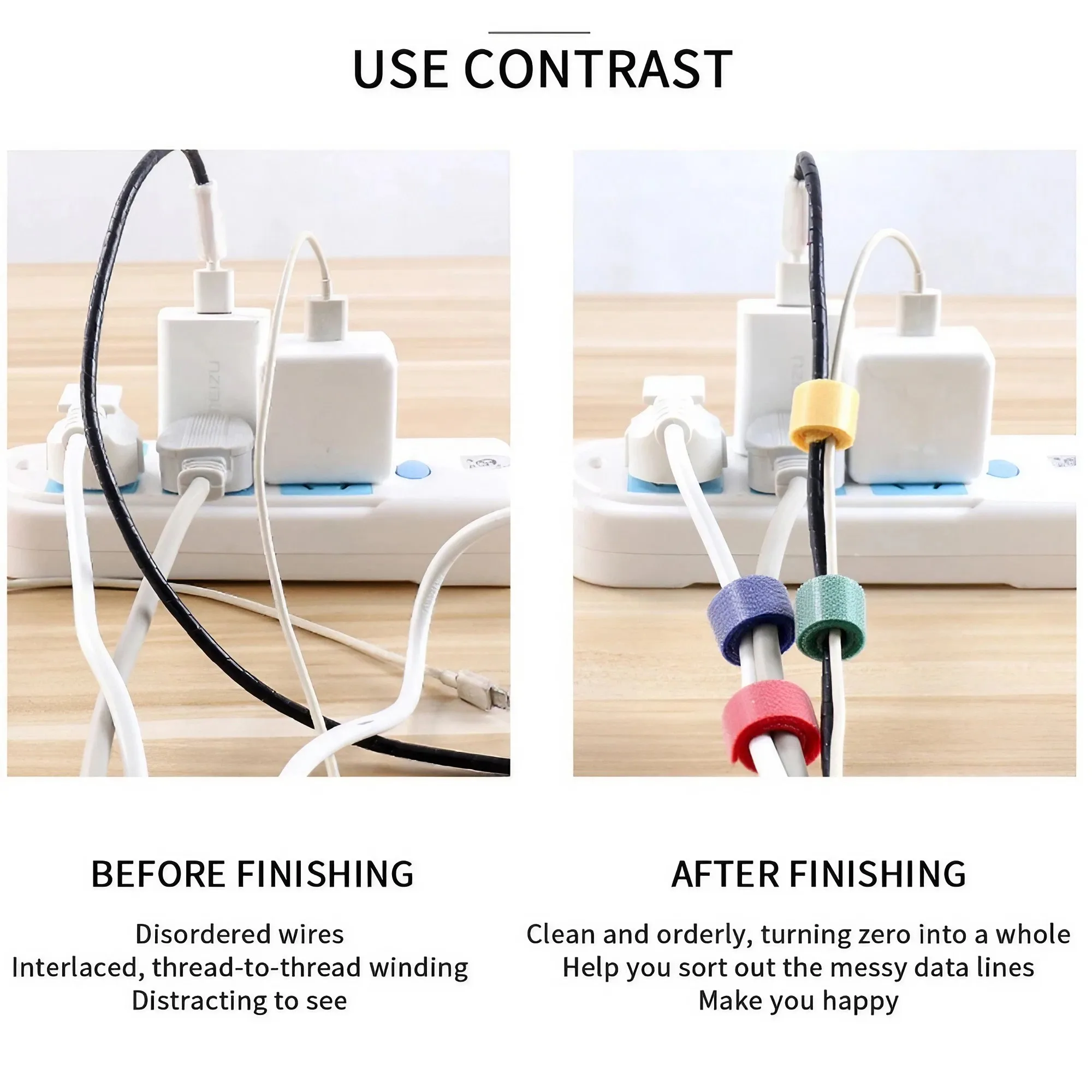 10/30/50Pcs Releasable Cable Organizer Ties Mouse Earphones Wire Management Nylon Cable Ties Reusable Loop Hoop Tape Straps Tie