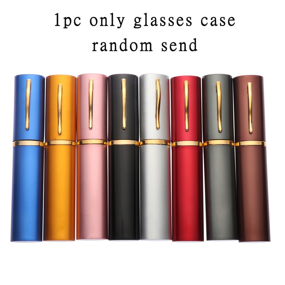 Unisex Rvs Frame Hars Leesbril 1.00-4.00 Met Tube Case Vouwen Anti Vermoeidheid Verziend Brillen: +400 / 1pc Glasses case