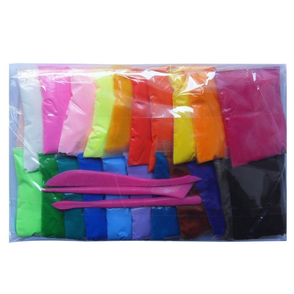 24 Kleuren Super Lichte Klei Air Drogen Soft Polymeer Klei Met Tool Kinderen Educatief Diy Plasticine Slime Speelgoed