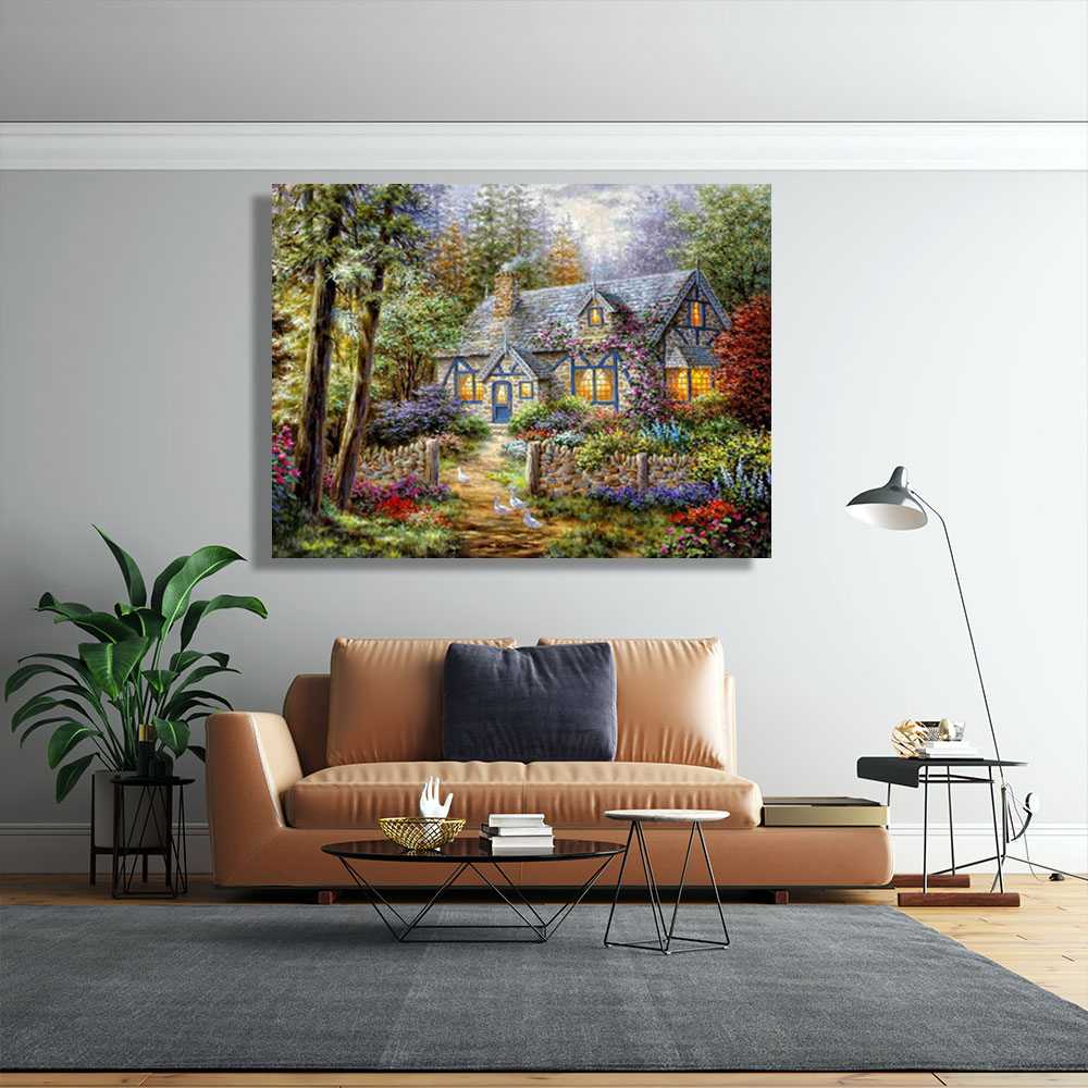 5D DIY Diamond Painting Forest House Full Drill Cross Stitch Diamond Picture Arts By Number Kits