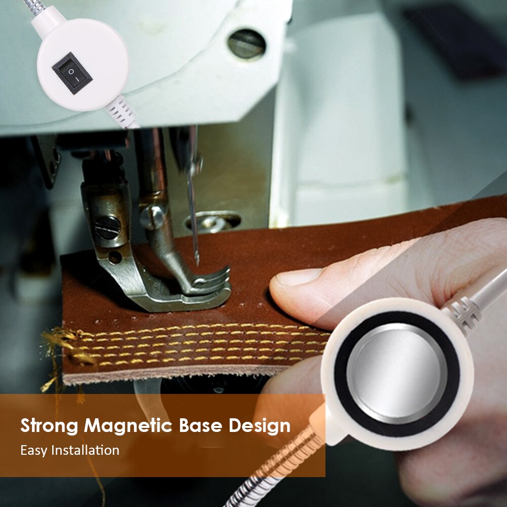 Industrial Lighting AC110-250v LED Sewing Machine Light Magnetic Mounting Base Gooseneck Lamp for All Sewing Machine Lighting