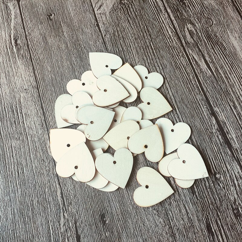 100 Stuks 10/20 Mm Houten Hart Met Gat Vormen Versieringen Kleine Mini Vorm Craft Voor Home Verjaardagsfeestje bruiloft Decoratie