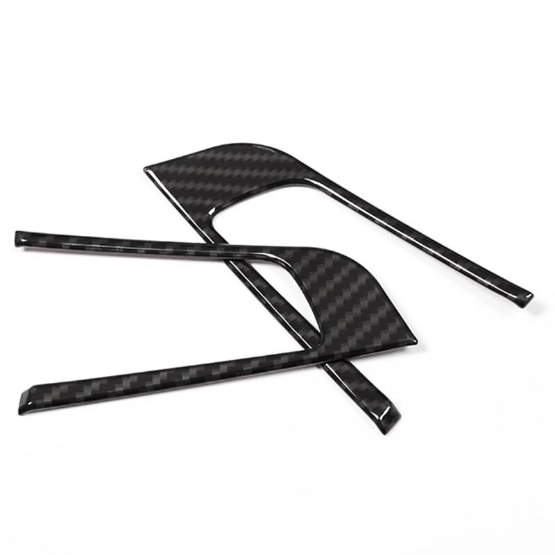 2 sztuk z włókna węglowego styl dla Alfa Romeo Giulia Stelvio 2016 2017 2018 ABS chrom kierownica ramka dekoracyjna wykończenia akcesoria